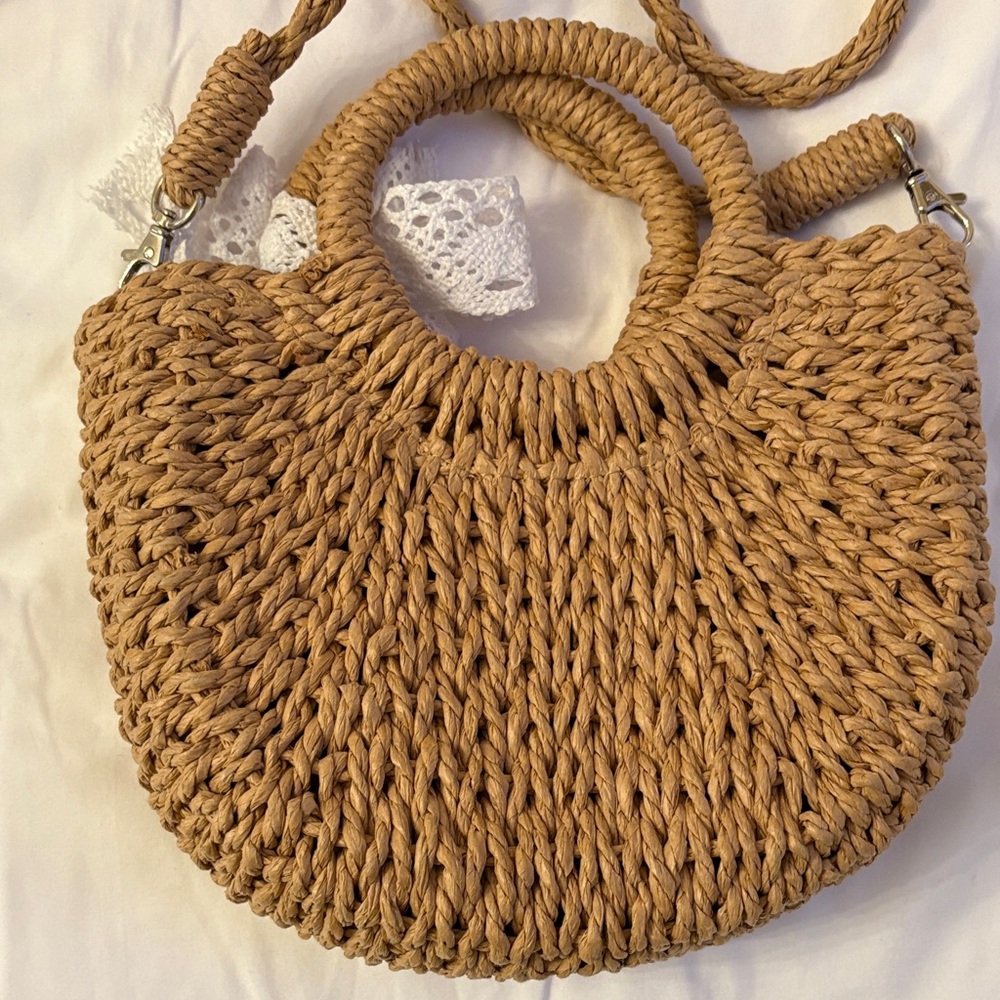 Bridal Accessories Bundle - Straw Hat, Raffia Bag, Sunglasses & Parasol - Picture 3 of 10